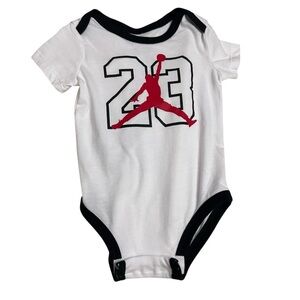 Jordan White and Black Bodysuit with Red Logo